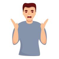 Feeling rage icon, cartoon style vector