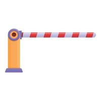 Railroad barrier sign icon, cartoon style vector