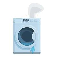 Broken washing machine icon, cartoon style vector