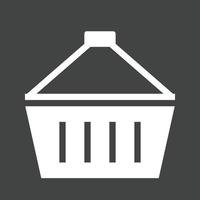 Basket Glyph Inverted Icon vector