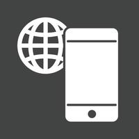 Global Connection Glyph Inverted Icon vector