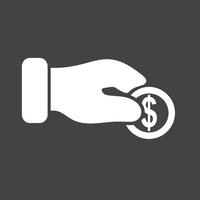 Donation Glyph Inverted Icon vector
