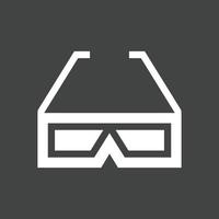 3D glasses Glyph Inverted Icon vector