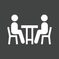 Meeting Glyph Inverted Icon vector