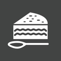 Chocolate cake piece Glyph Inverted Icon vector