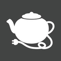 Tea kettle Glyph Inverted Icon vector