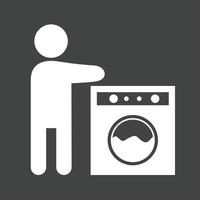 Washing utensils Glyph Inverted Icon vector