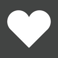 Single Heart Glyph Inverted Icon vector