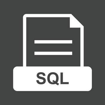 SQL Glyph Inverted Icon vector