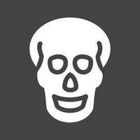 Skull X-ray Glyph Inverted Icon vector