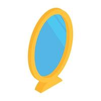 Oval mirror isometric 3d icon vector