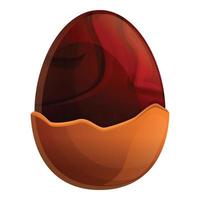 Chocolate egg icon, cartoon style vector