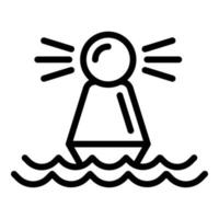 icono de boya de mar, estilo de esquema vector