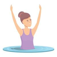 Synchronized swimming exercise icon cartoon vector. Water team vector