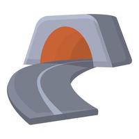 Modern road tunnel icon, cartoon style vector