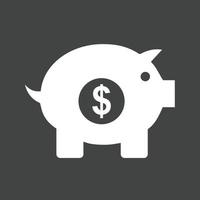 Piggy Bank Glyph Inverted Icon vector