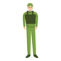 icono de uniforme militar de chaqueta, estilo de dibujos animados vector