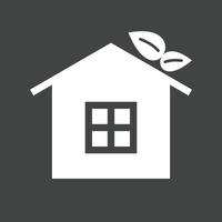 Eco friendly House Glyph Inverted Icon vector