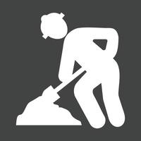 Under Construction Sign Glyph Inverted Icon vector