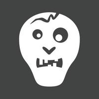 Zombie Glyph Inverted Icon vector