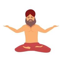 Male yogi icon cartoon vector. Indian man vector