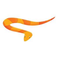 Red yellow snake icon, cartoon style vector