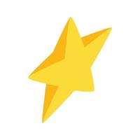 Gold star icon, isometric 3d style vector