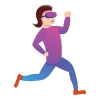 Run in game goggles icon, cartoon style vector