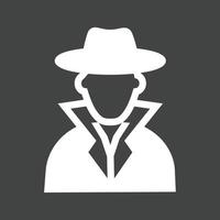 Criminal Glyph Inverted Icon vector