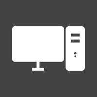 Computer Glyph Inverted Icon vector