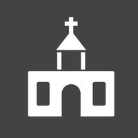 icono de glifo de iglesia invertido vector