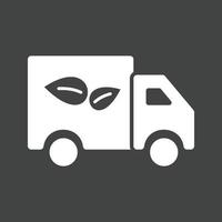 Eco friendly Truck Glyph Inverted Icon vector