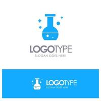 Tube Flask Lab Test Blue Solid Logo with place for tagline vector
