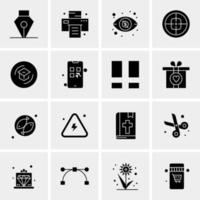 16 iconos de negocios universales vector ilustración de icono creativo para usar en proyectos relacionados con la web y dispositivos móviles