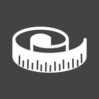 Measuring Tape Glyph Inverted Icon vector