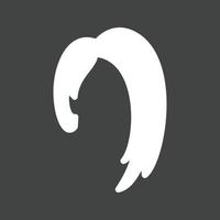 Long Hair Glyph Inverted Icon vector