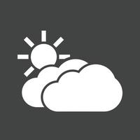 Partly Cloudy II Glyph Inverted Icon vector