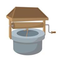 Well with a roof cartoon icon vector