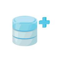 Database growth icon, cartoon style vector