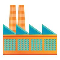 Textile production factory icon, cartoon style vector