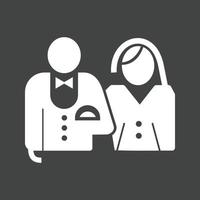 Bride and Groom Glyph Inverted Icon vector