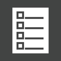Tasks List Glyph Inverted Icon vector