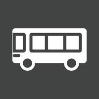 School Bus Glyph Inverted Icon vector