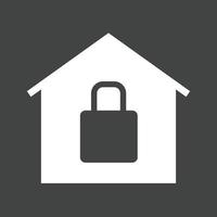 Secure House Glyph Inverted Icon vector