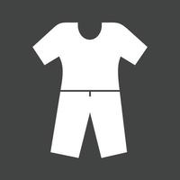 Pyjamas Suit Glyph Inverted Icon vector