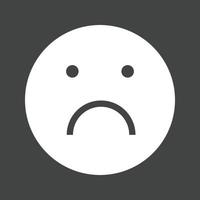 Sad Glyph Inverted Icon vector