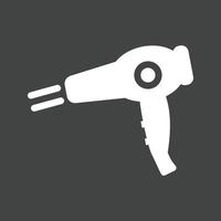 Blow Dryer Glyph Inverted Icon vector