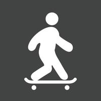 Skate Boarding Glyph Inverted Icon vector