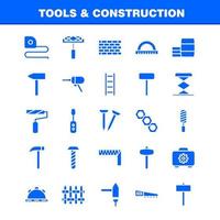 herramientas y construcción paquete de iconos de glifo sólido para diseñadores y desarrolladores vector