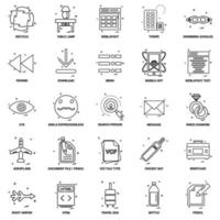 25 conjunto de iconos de línea de mezcla de concepto de negocio vector